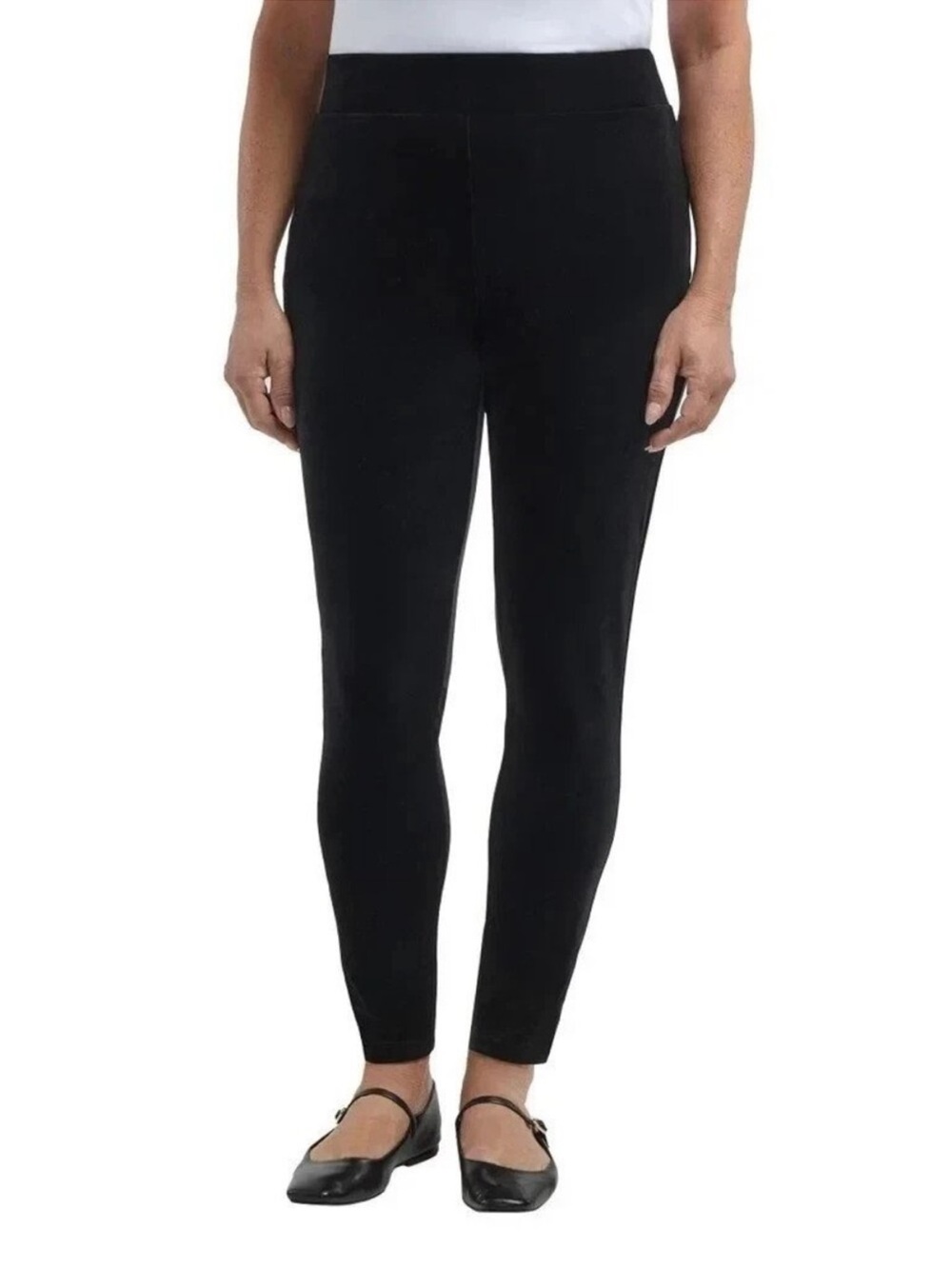 NWT Teddi Rose Black High-Rise Velvet Ponte Leggings